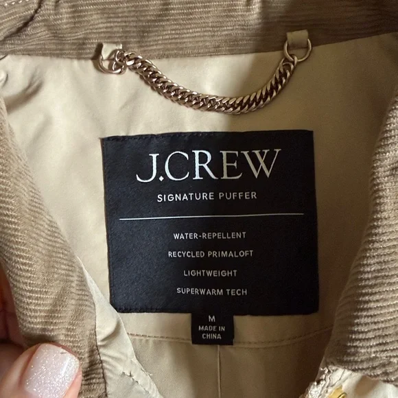 NWT J. Crew size medium light khaki quilted barn vest - Picture 7 of 8